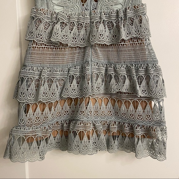 Authentic Self-Portrait Mint Teardrop Lace Dress - Picture 16 of 16